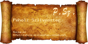 Peholz Szilveszter névjegykártya